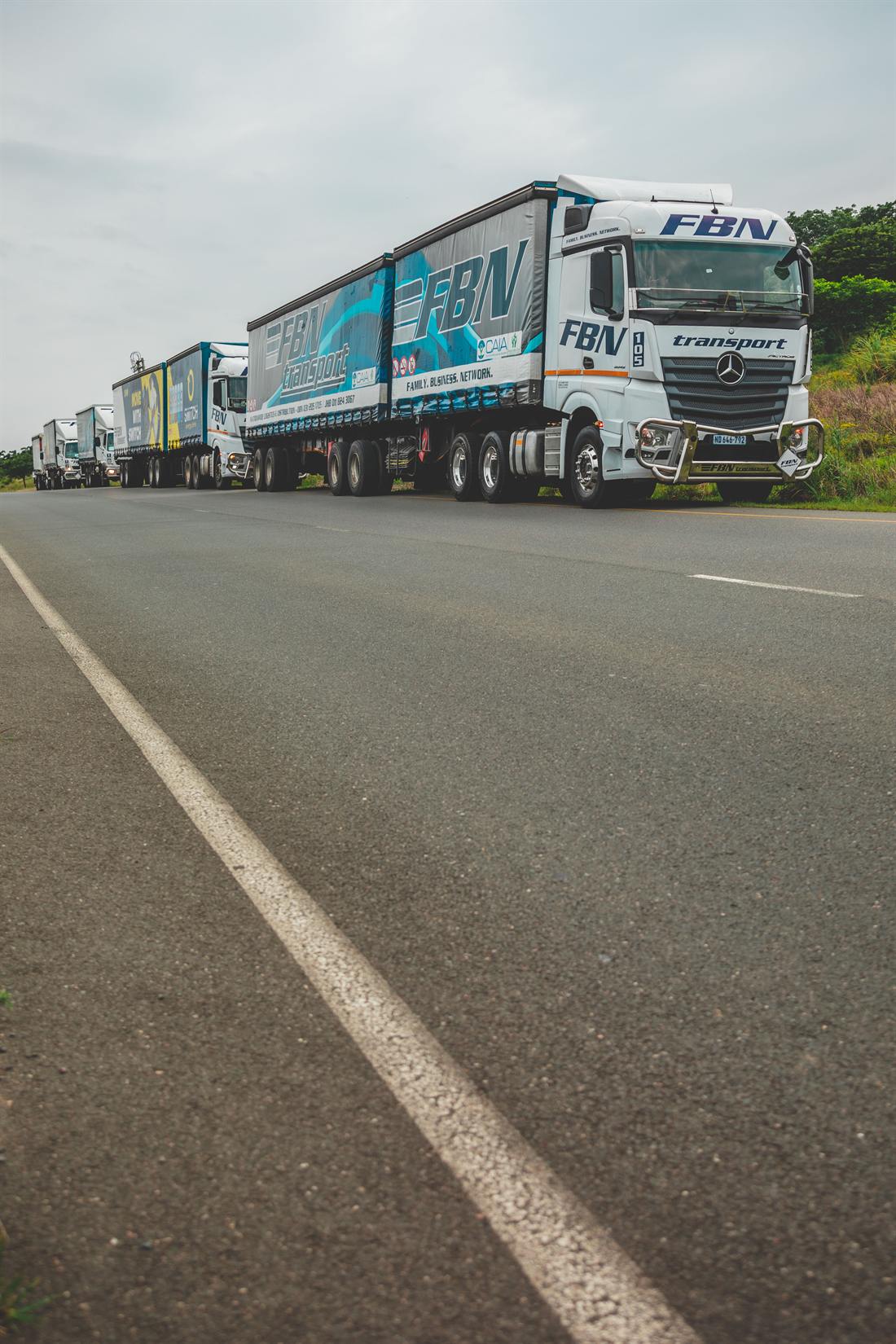 FBN Transport trucks in convoy