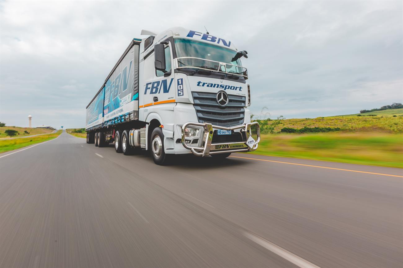 An FBN Transport truck on the highway